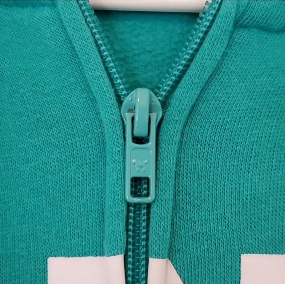 PINK Victoria's Secret Teal Zip Essential Hoodie Size L - Picture 4 of 6